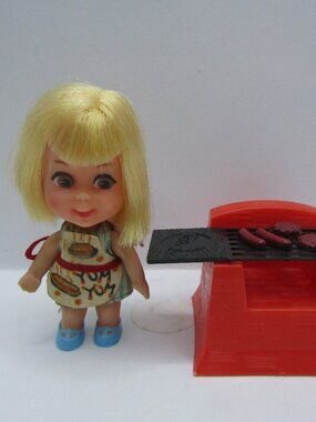 Mattel Vintage Liddle Kiddles "Sizzly Friddle" Doll with Barbecue Grill